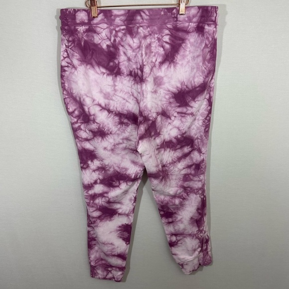 TORRID French Terry Crop Active Jogger 100% Cotton Fuchsia Tie Dye Size 1X - Picture 8 of 12